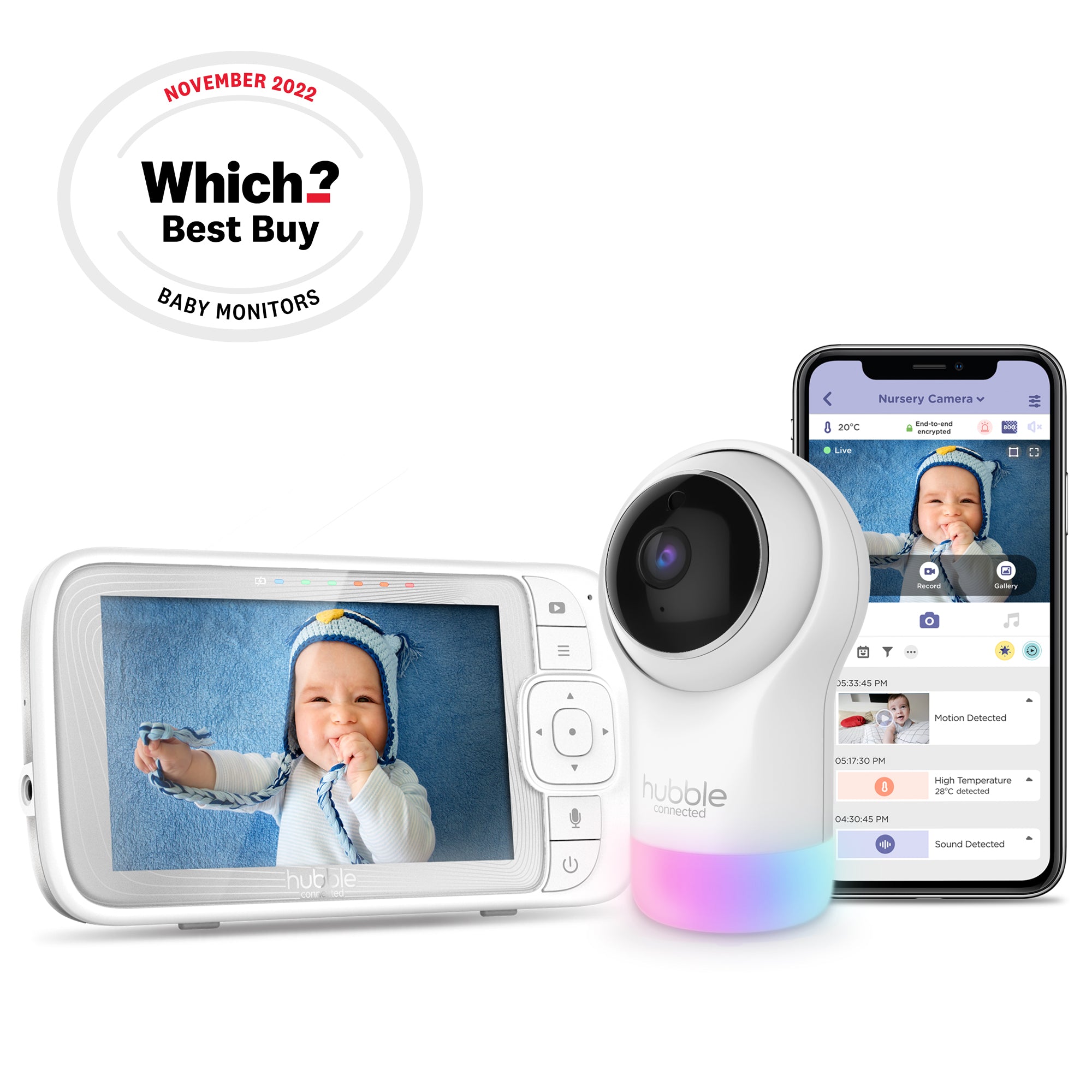 Hubble Connected Nursery Pal Glow+ Smart Video Monitor Featured in Nur